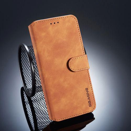 DG.MING Retro Oil Side Horizontal Flip Case For Huawei P20 Pro, With Holder & Card Slots & Wallet (Brown)