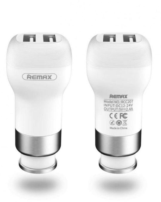 Remax FLINC RCC- 207 - 2.4A Dual USB Car Charger - White