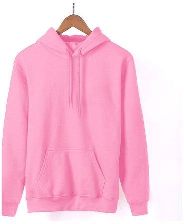 Autumn Solid Color Drawstring Sweatshirt Pink