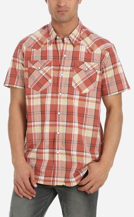 Levi's Plaids Short Sleeves Shirt - Reddish Brown