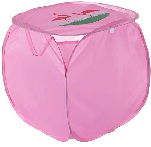 Square Satin Laundry Basket, 45 x 45 x 45 cm - Pink