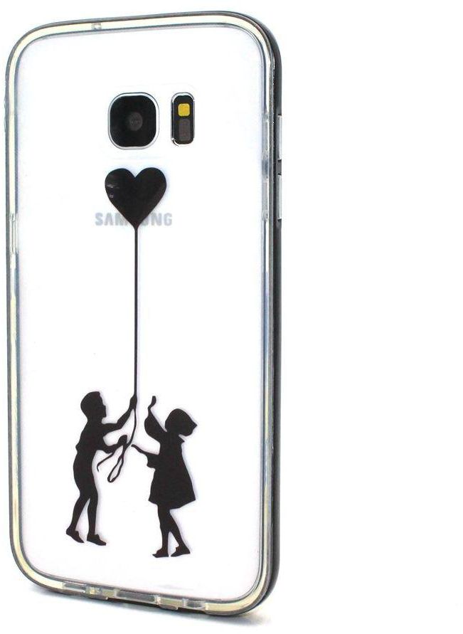 Samsung Galaxy S7 edge G935 - 2-in-1 PC and IMD TPU Cover Protector - Lover Holding Balloon