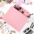 SYOSI Silicone Makeup Bag, Waterproof Makeup Bag Travel Cosmetic Bag with Magnetic Buckle Portable Silicone Makeup Bag for Women (Pink)