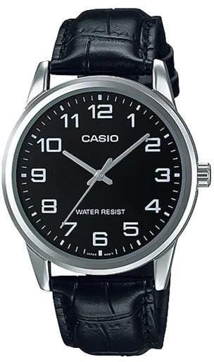 Get Casio MTP-V001L-1BUDF Analog Leather Band, Dress Watch for Men - Black with best offers | Raneen.com