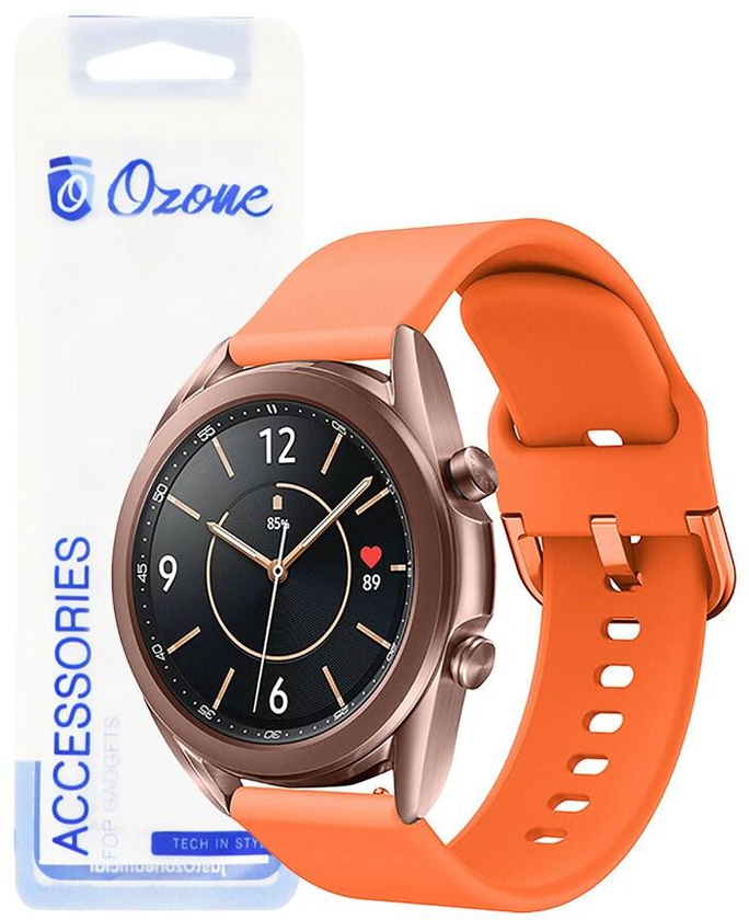 O Ozone Silicone Strap Compatible With Galaxy Watch 3 45mm/Galaxy Watch 46mm/Gear S3 Frontier/Classic/Huawei Watch Gt 2 46mm Adjustable Soft Replacement Band, Orange
