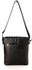 M&O Men's Leather Crossbody Bag With Adjustable Handle - Black