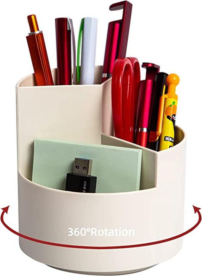 Desk Pencil Pen Holder, 3 Slot Spinning Pencil Desk Organizer