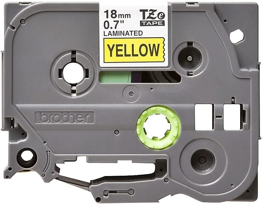 Brother Label Tape, 18mm x 8 Meters, Black on Yellow - TZE-641