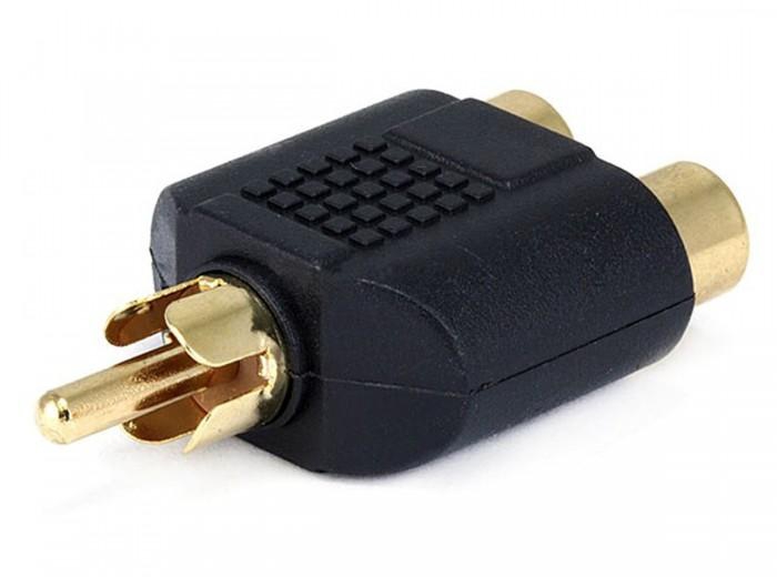 MonoPrice 7186 RCA Plug to 2 RCA Jack Splitter Adapter - Gold Plated