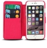 PU Leather Folding Stand Protective Case with Card Pockets for iPhone 6S/4.7 Inch Smartphones Rose Red