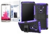 Ozone Tough Shockproof Hybrid Case Cover with Screen Protector for LG G4 Purple