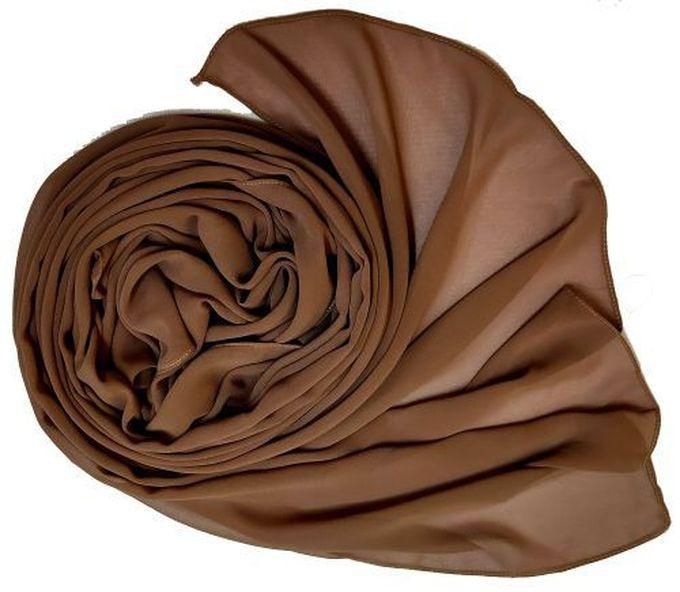 Scarf Chiffon Crepe Solid For Women (Coffee)
