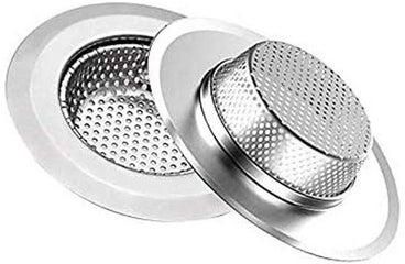 1Pcs Kitchen Sink Strainer, Stainless Steel Drains Strainer Large 4.5 Inch Diameter For Kitchen Sinks, No Rust For Ever Silver