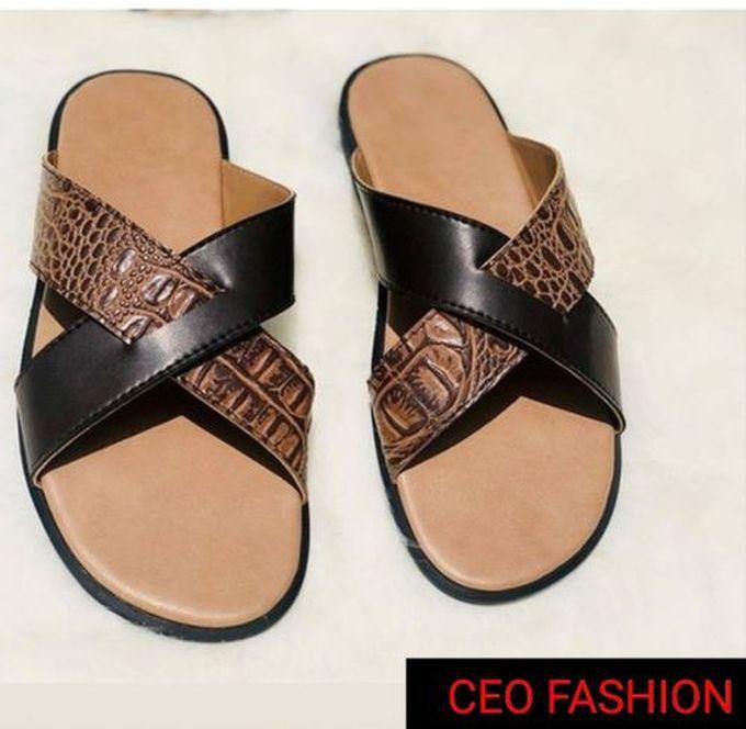 Trending Mature Brown Leather Slippers