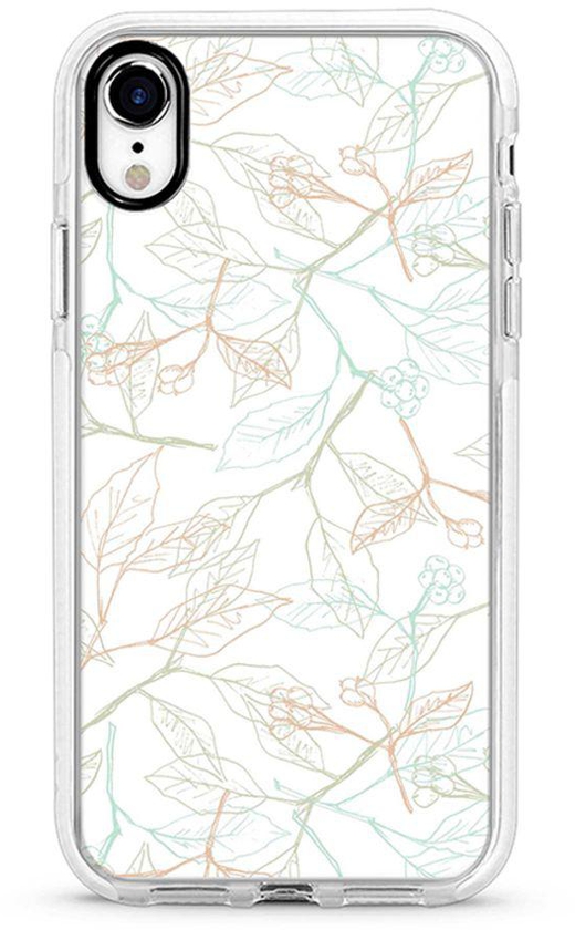 Protective Case Cover For Apple iPhone XR Delicate Sprigs Full Print