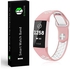 Remson Silicone Sports Waterproof Replacement Band For Fitbit Charge 3 - Pink & White/RM-0293
