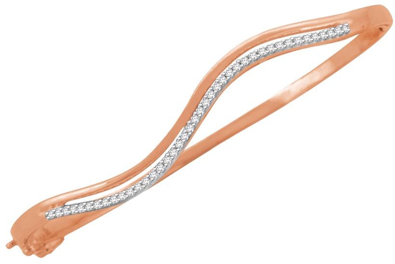 His & Her 0.27 Cts Diamond Bangle in 18KT Rose Gold (GH Color, PK Clarity)