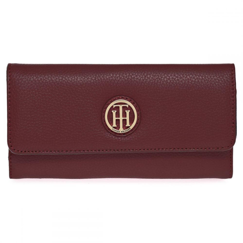 Tommy Hilfiger 6934262-627 Th Serif Signature Large Flap Wallet For Women, Leather