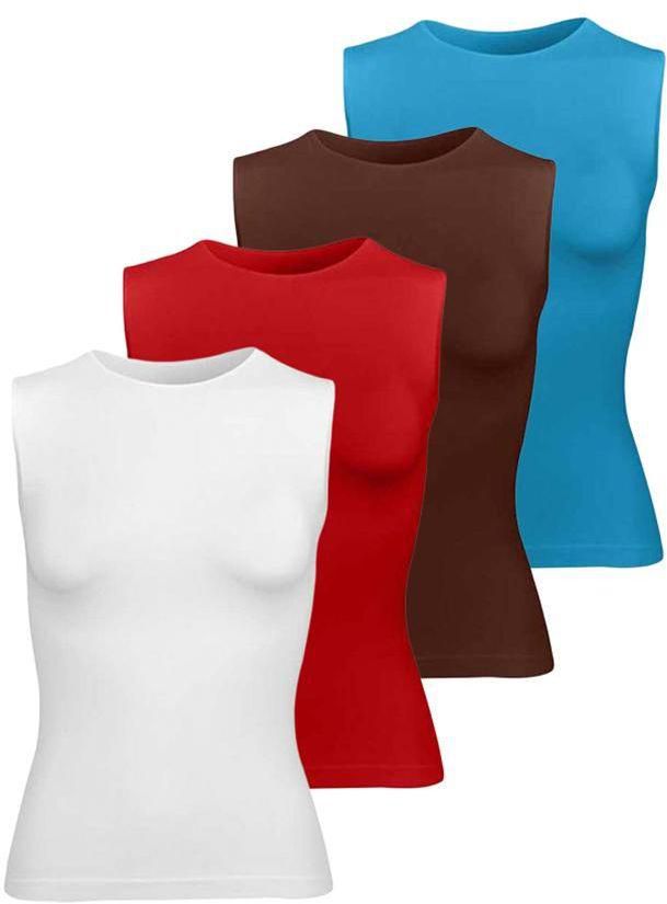 Silvy Set Of 4Tanks Tops For Women - Multicolor, Large