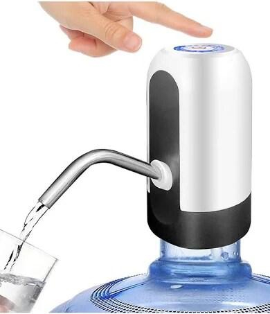 Water Bottle Pump, USB Charging Portable Electric Water Pump for for for 2-5 Gallon Jugs USB Charging Portable Water Dispenser for Office, Home, Camping, Kitchen and etc. White