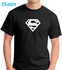 Superman Blue Glow in Dark Round Neck Cotton T Shirt - 5 Sizes (Black)