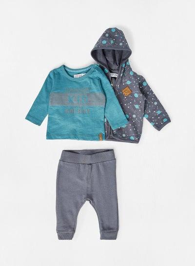 Baby Cotton Clothing Set Grey/Blue