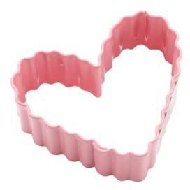 Wilton Bulk BuyMetal Cookie Cutter 3 inch Pink/Small Crinkle Heart (12-Pack)