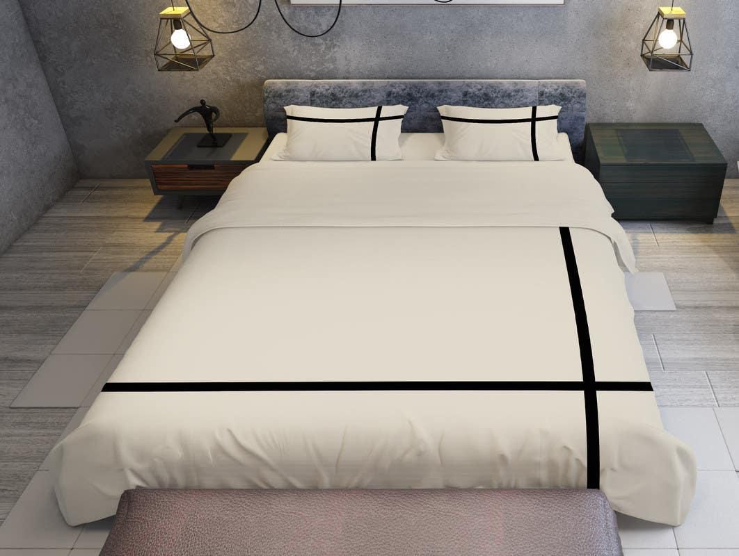 Get Bed N Home Cotton Duvet Cover Set, 220×240 cm - Off White Black with best offers | Raneen.com