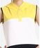 Andora Tri-Tone Hooded Night Gown - Yellow, White & Black