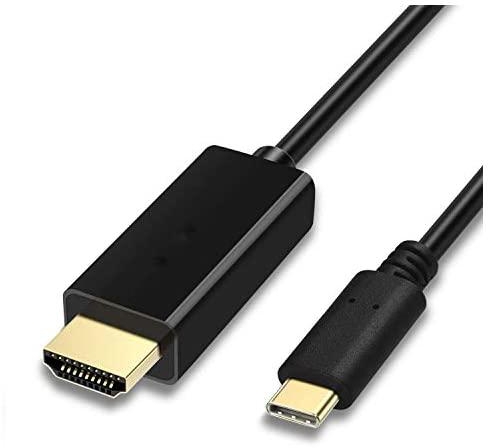 توبو - كيبل من النوع سي الى HDMI بطول 6 اقدام/1.8 متر USB 3.1 (متوافق مع ثاندربولت 3) الى HDMI 4K لسامسونج جالكسي اس 8/اس 8 بلس/نوت 8/ماك بوك/ماك بوك برو/جوجل كروم بوك بكسل (اسود) - TD-200TC.