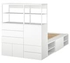 هيكل سرير مع 5 أبواب + 5 أدراج, أبيض/Fonnes أبيض