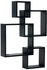 Gatton Design Floating Shelves | Black | Wall Mounted Interlocking Cube Design | Shelves for Wall | Wall Shelves for Bedroom, Living Room, Bathroom & Kitchen | Floating Shelf | Wall Shelf for Décor