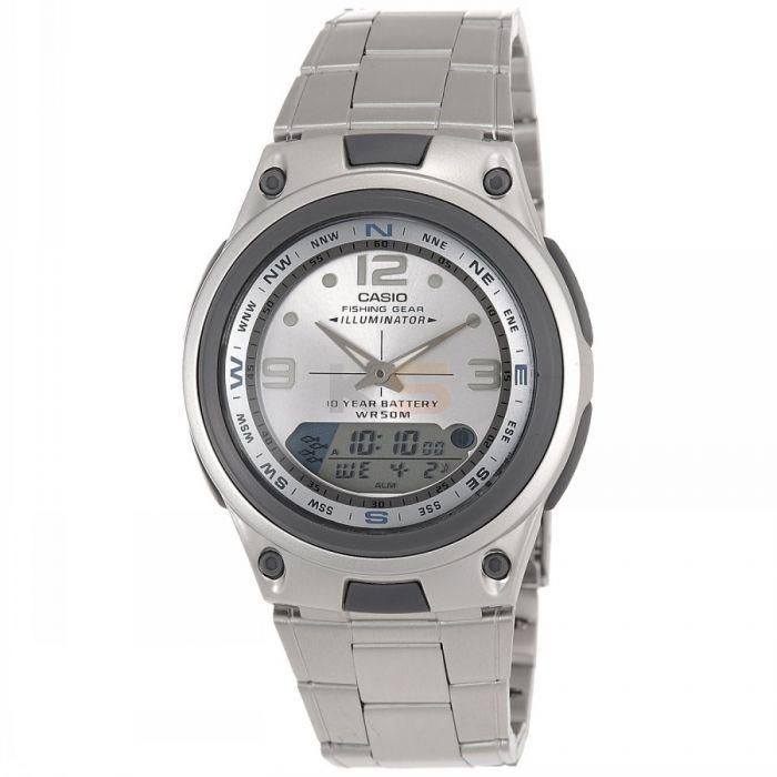 Casio AW-82D Youth Men's Silver Ana-Digi Dial Black Steel Band Watch