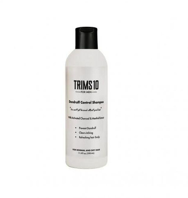 trims10 Dandruff Control Shampoo With Charcoal & Menthol For Men 350 Ml