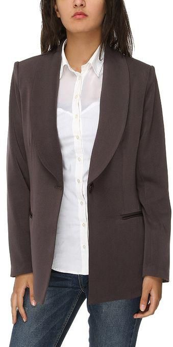 M.Sou Solid Buttoned Jackets -Coffee