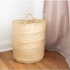 100% handmade storage basket, wicker basket for home decore, Twisted palm leaf rope handles, medium size laundry basket/size width 32 cm - height 40 cm