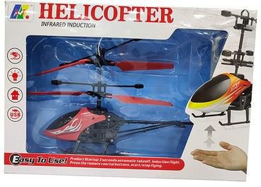 مجسم مصغّر لطائرة هيليكوبتر قابلة للتحكم عن بعد مع جهاز تحكم عن بعد