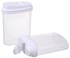2 Piece Plastic Food Container Set - Easy Pour Lids - Food Storage Box - Storage Boxes - Kitchen Cabinet Organizers - White