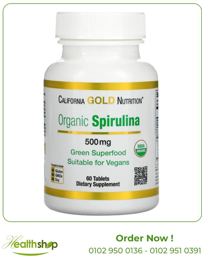 Organic Spirulina 500mg - 60 Tablets
