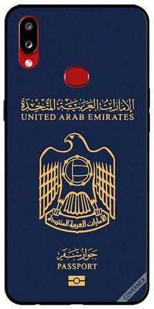 غطاء حماية واقٍ بتصميم جواز سفر الإمارات العربية المتحدة لهاتف سامسونج جالاكسي A10s متعدد الألوان
