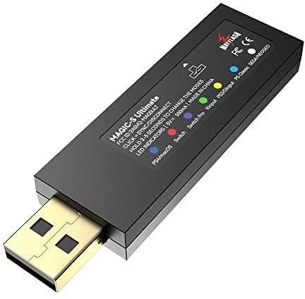 محول USB بلوتوث لاسلكي ماجيك-اس التيميت من ماي فلاش، لجهاز الالعاب بلاي ستيشن 4/5 ونينتندو سويتش واكس بوكس X/S/ون وراسبيري باي وانظمة التشغيل ويندوز وMac، أسود