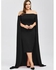 Off The Shoulder Plus Size Maxi Formal Long Prom Caped Dress - Black - Xl