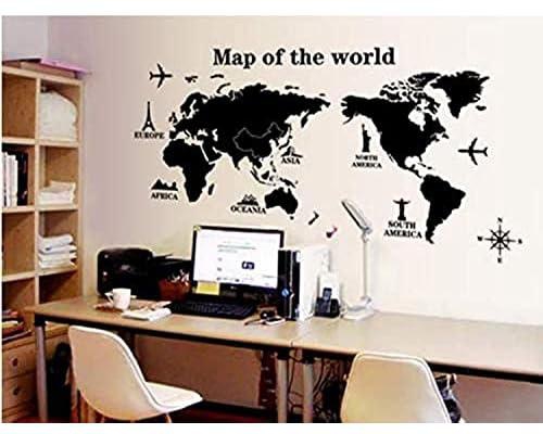 بوستر حائط لخريطة العالم يصلح للمنزل والحمام، بلاستيك بي في سي، 20