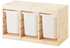TROFAST Storage combination with boxes, light white stained pine pine, white