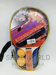 Table Tennis Bat Racket Double Face with 2 balls  Two player set wood handles Durable Quality