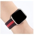 Band For Smart Watch 42/44mm/45mm Stainless Steel Milanese Loop With Adjustable Magnetic Closure Clasp Series 5/6/7 Black /Red