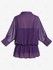 Plus Size Button Up Chiffon Shirt and Lace Trim Camisole - M | Us 10