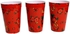 Set Of 3 Plastic Cups Assorted Shapes And Colors