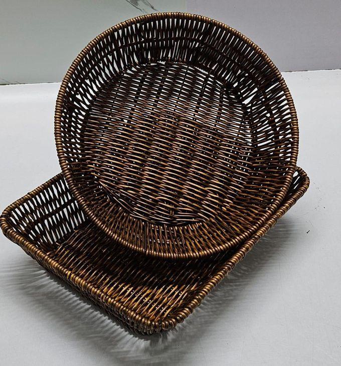 Stylish Woven Reed Fruit Basket Washroom/Office Decorative Basket