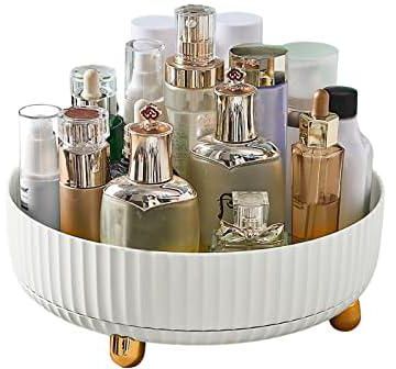 Rotating Makeup Organizer, Vecolla Lazy Susan Cosmetic Organizer 360 Rotating, Round Turnable Storage For Make Up, Kitchen, Cosmetic, Perfume Organizer(White, 11 in)